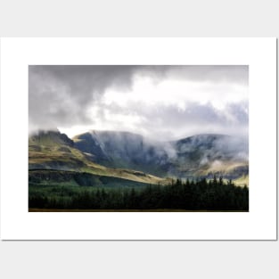 Clouds fall over the Trotternish Ridge, Isle of Skye, Scotland Posters and Art